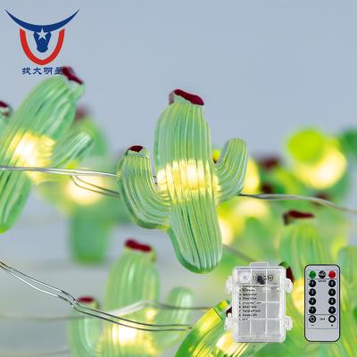 China Beautiful Decoration Fairy Lights Battery Operated Plant Led Copper Wire Cactus String Light For Christmas Halloween Wedding Party for sale