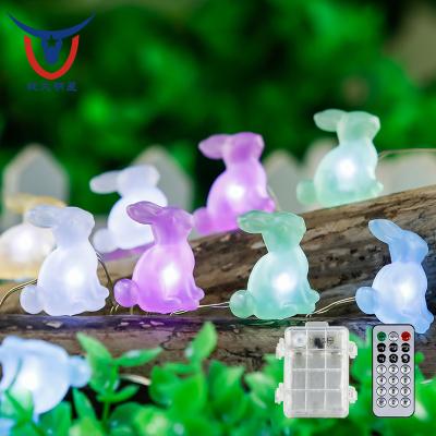 China Lovely 8 Functions 3 Meters 40 Battery Box Lights Remote Control Led Easter Lights With Remote Easter Decoration Rabbit Light for sale