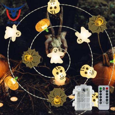 China Indoor Outdoor Decorative Lamp String Led Skull Ghost Modeling Led Lamp Halloween Decoration Fairy Lights for sale