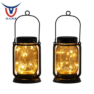 China Solar Hanging Fairy Lantern Mason Jar String Lights Outdoor Mason Jar Decor Fairy Glow Garden Lanterns for sale