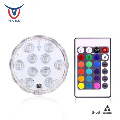 China Garden Waterproof Submersible Led Lights Wedding Remote Control Tea Light Pool Light With RGB Color Changing for sale