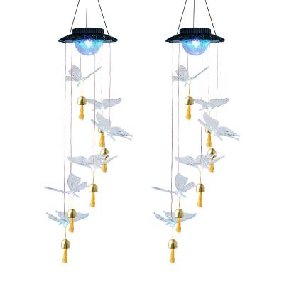 China Eco-friendly Outdoor Garden Light Solar Powered Wind Chime Waterproof Hanging Yard Lawn Decor For Christmas for sale