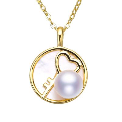 China ZJYIDAPEARL 925 Sterling Silver Plated Chain Necklaces 100% natural pearls 925 Sterling Silver Daily Pearls Necklace for MOM key bead pendant for sale