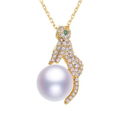 China New Type Cat Zodiac Tiger Sig Interesting Price Necklace Crystal Stone Pendant Healing Natural Pearl CLASSIC Sensitive Necklaces Jewelry for sale