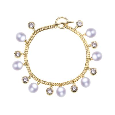 China best quality 100% real pearls 14K natural pearl bracelet jewelry 14K purple 7-8MM plating mothers daughter favorite for sale