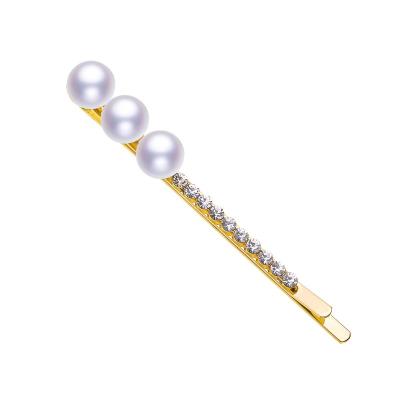 China top selling 100% natural pearls guaranteed quality 100% natural pearls 7-8MM Korean famous pearl hairpin hair clip for woman for sale