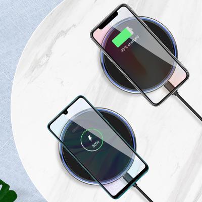 China Mobile Phone 10W Qi Universal Ultra Thin Hot Selling Fast Charging Aluminum Mirror Alloy Wireless Charging Pad for sale