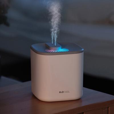 China Car 3L Ultrasonic Humidifier 3000ml Diffuser Atomizer USB Double Nozzle Led Night Light Small Air Humidifier Suitable For Family for sale