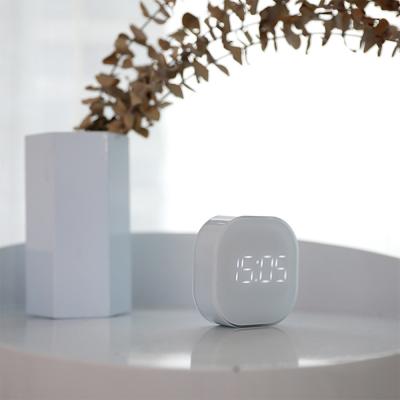 China Class Bedside Electronic Silent Alarm Clock Smart Square Temperature Sensing Magnetic Attraction Desk Clock Home Decor for sale