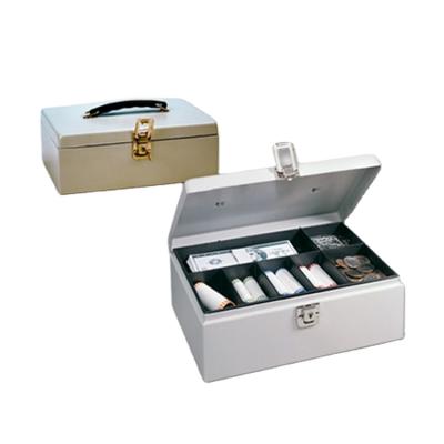 China Portable Cash Box Cash Box Metal Money Cash Box with Key Lock Cash Safe Box with Removable Money Tray for sale