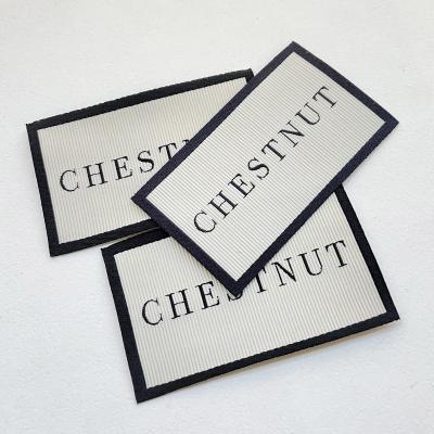 China Sustainable High Quality Custom Edge Woven Label, Apparel Woven Label, Satin Labels Custom Printing Neck Label for sale