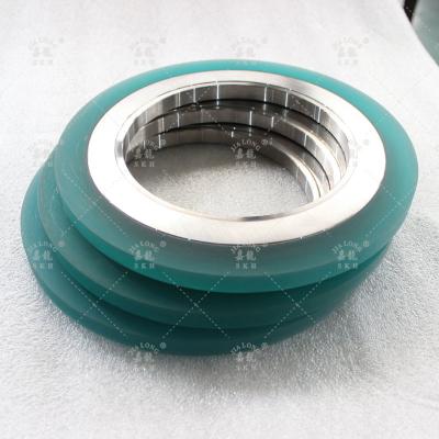 中国 Bonded Rubber Rings For Slitting Line PU Rubber Steel Metal Boned Spacer 販売のため