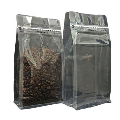 China Recycled Custom Clear Materials Bag Side Gusset Pouch With Zipper Coffee Bean Food Powder Packaging No Smell Proof Barrier Printing Plastic Bag for sale