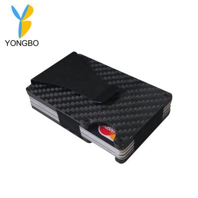 China Fashion RFID Carbon Fiber Wallet Money Clip Protector Slim Credit Card Holder Wallet Clip for sale