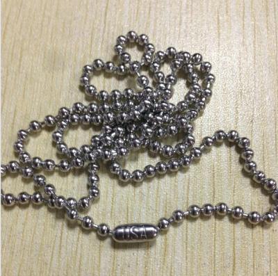 China Europe Stainless Steel Material Ball Chain For Dog Tag With Customized Length for sale