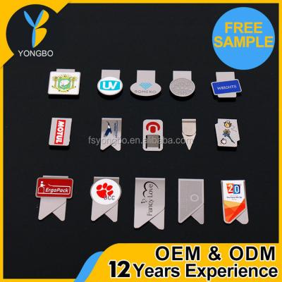 China Promotional Custom Flat Paper Clip Stainless Steel Metal Printing Logo Paper Clip for sale