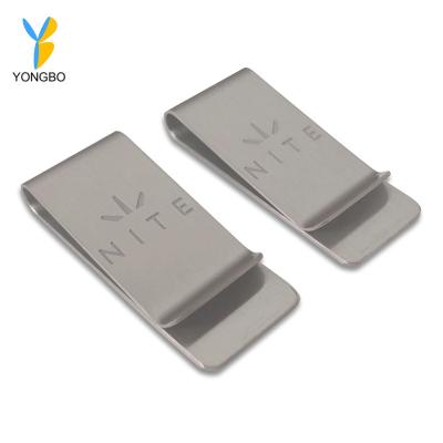 China Global Latest Design Large Quality Stainless Steel Silver Clip Customized Logo With Etching for sale