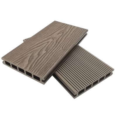 China Modern Wood Grain 3D Flooring Wpc Exterior Anti-UV 3d Extruded Wood Plastic Compound Embossed WPC Decking for sale