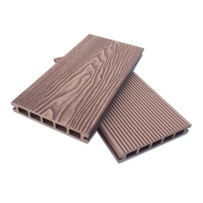 China Modern Outdoor Plastic Wood Garden Flooring 3D Embossed Composite Flooring for sale