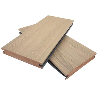 China Contemporary Two Color Wood-Plastic Co-extruded Flooring Waterproof Wood Composite Decking Anti-UV for sale