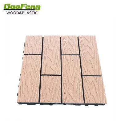 China Contemporary Interlocking Exterior Tile WPC Wood Plastic Composite Decking Tile Easy To Install for sale