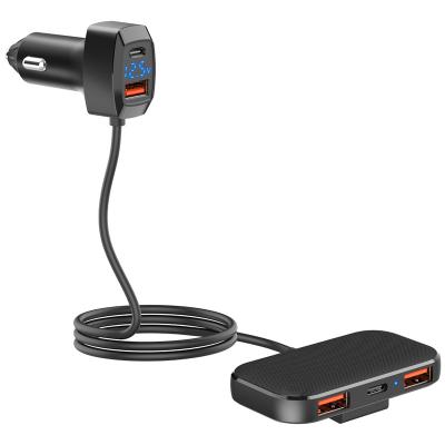 China Two Plug With Switch PD+QC3.0 Independent Dual USB Car Charger With Cable for sale