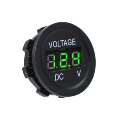 China Round Round Volt Meter DC 12V LED Display Digital Panel Voltmeter Waterproof For Marine Car Motorcycle Truck ATV UTV Boat Camper Caravan for sale