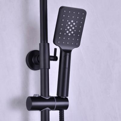 China With Modern Sliding Bar In The Wall Matte Black Wall Mounted Shower Mixer Shower Set for sale