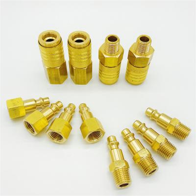 China PE bag+carton Straight Joint Brass Male Tube Pneumatic Air Fittings Quick Push In Air Coupler And Plug for sale