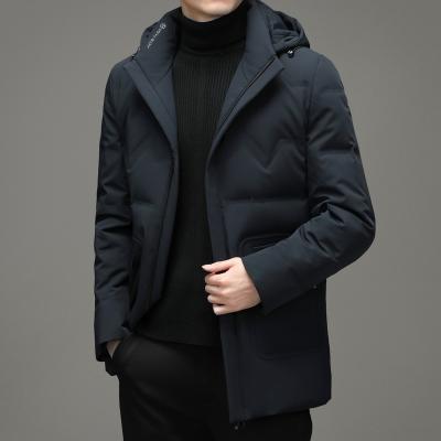 China Hooded warm men's coat jacket other down warm men's thickened mid length jacket male2021Winter new down jacket for sale