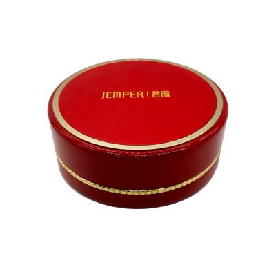 China Custom Handmade Personalized Wooden Ring Brooch Box For Promotion Handmade Round Wooden Jewelry Packaging Box Wedding for sale