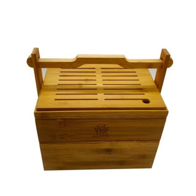 China Recyclable Single Drawer And Sweet Box Customized China Food Traditional Bamboo Gift Packaging Box With Handle for sale