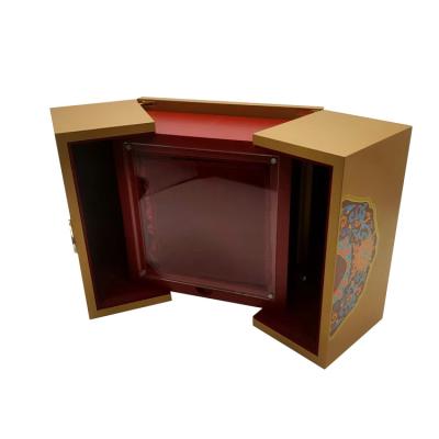 China Finished Handmade Wooden Empty Box OEM Craft Gold Suppliers Coin Medal Storage Box Wood Packaging for sale