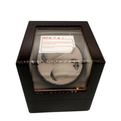 China Red Lacquer Box Factory Handmade Leisure Customized Veneer Wooden Watch Winder With Window And Adapter for sale