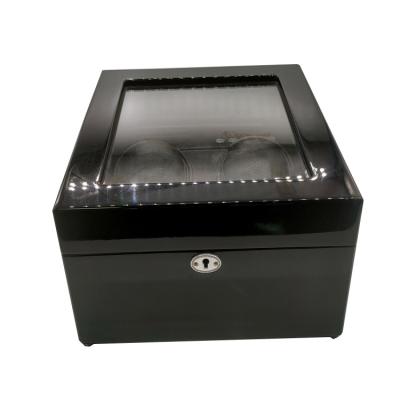 China Customized Luxury Handmade Logo 6 Watches Box Packaging Wooden Watch Winder With LCD Screen And Window for sale