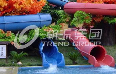 China Cool Holiday Spiral Water Slides Combination With Four Lanes for Outdoor Water Park for sale