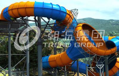 China Funny Fiberglass Water Slides Height 16m Tantrum Valley Capacity 480 Riders / h for Water Park for sale