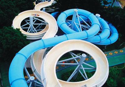 China 304 het de Glasvezelwater van de roestvrij staalschroef glijdt 1m Breedteoem voor Waterpark Te koop