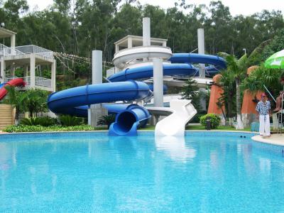 China Giant Water Park Accessories Fiberglass Water Slide with 10.8m Platform Height for Outdoor / Indoor Aqua Park for sale