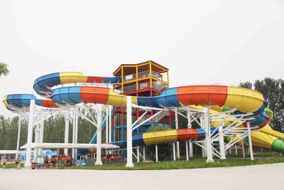 China Galvanized Carbon Steel Custom Water Slides FPR Water Park Large Water Slides for sale