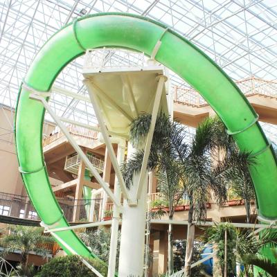 China Aqua Loop Huge Fiberglass Water Slides For Adult , Fixed Type Slide for Outdoor Water Park for sale