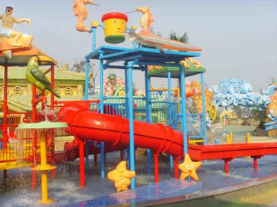 China Wonderful Theme Water Park Equipment Fiberglass Kids Water House With Slides for sale