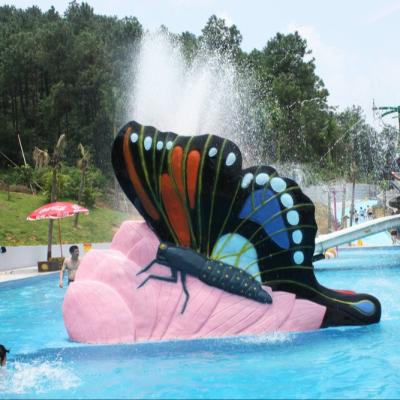 China Indoor Water Playground Equipment Kids Water Pool Slides Butterfly Fiberglass for sale