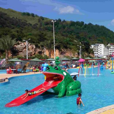 China Frog Shape Water Pool Slides, Aqua Park Fiberglass Small Slide For Kids for sale