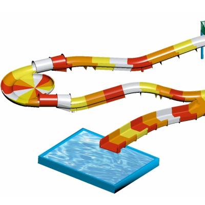 China Fiberglass Children s Water Roller Coaster Slides Outdoor Pool Water Slide For Family With a Safety Height in Yellow Te koop