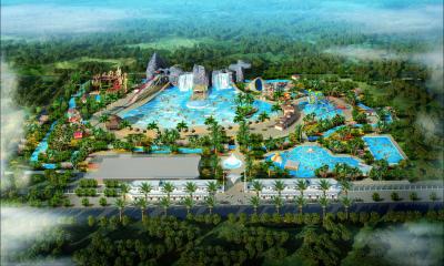 China Vison Hotspring Waterpark Project , Fiberglass Water Park Equipment  / Customized Aqua Park Project for sale