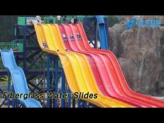 Race Fiberglass Water Slides 6 Riders Mat / Body For Water Park