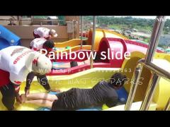 Stainless Steel Fiberglass Water Slides With Rainbow Color For Kids / Adults in Water Park