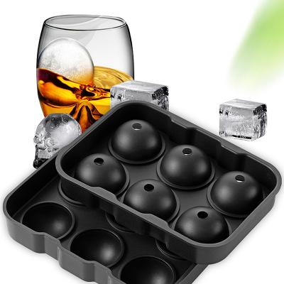 China Stocked Ice Cube Trays (set of 2), Silicone Sphere Whiskey Ice Ball Maker with Lids and Large Square Ice Cube Molds for sale