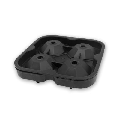 China Stocked Ice Cube Tray, Ice Trays For Freezer With Lid, Round 2 Pack Large Silicone Ice Cube Tray for sale